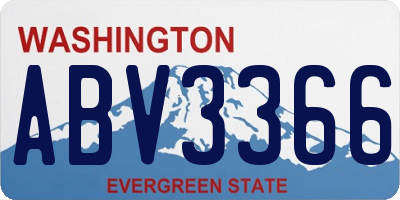 WA license plate ABV3366
