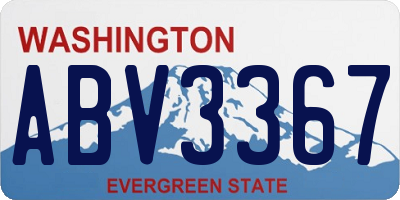 WA license plate ABV3367