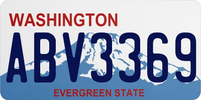 WA license plate ABV3369