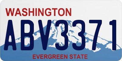 WA license plate ABV3371