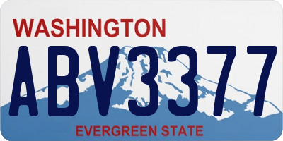 WA license plate ABV3377