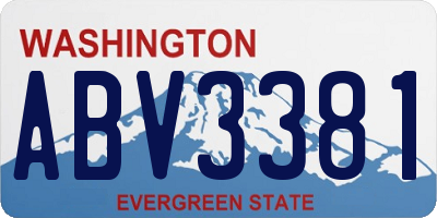 WA license plate ABV3381