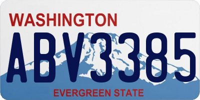 WA license plate ABV3385