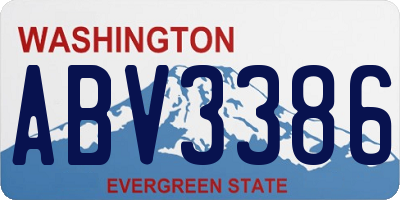 WA license plate ABV3386