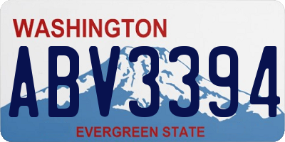 WA license plate ABV3394