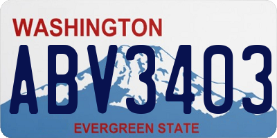 WA license plate ABV3403