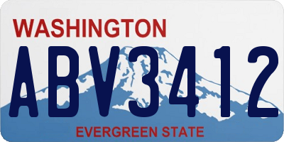 WA license plate ABV3412