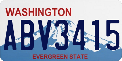 WA license plate ABV3415