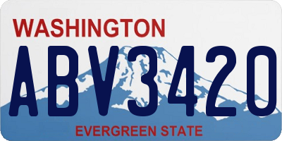 WA license plate ABV3420