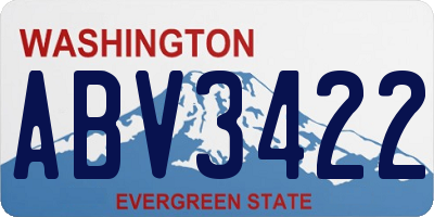WA license plate ABV3422