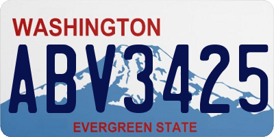 WA license plate ABV3425
