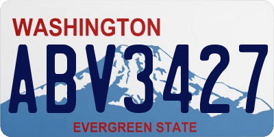 WA license plate ABV3427