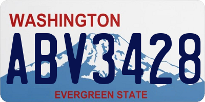 WA license plate ABV3428