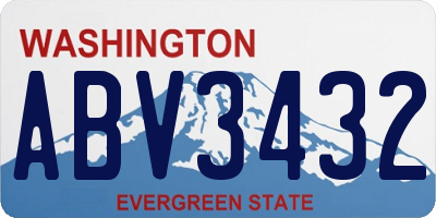 WA license plate ABV3432