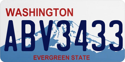 WA license plate ABV3433