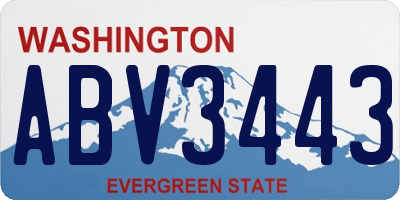 WA license plate ABV3443