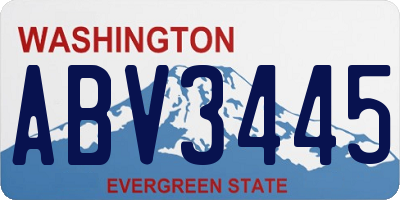 WA license plate ABV3445