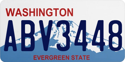 WA license plate ABV3448