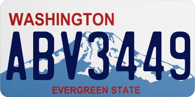 WA license plate ABV3449