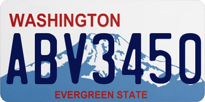 WA license plate ABV3450