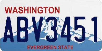 WA license plate ABV3451