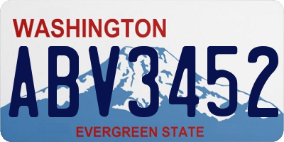 WA license plate ABV3452
