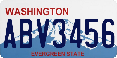 WA license plate ABV3456