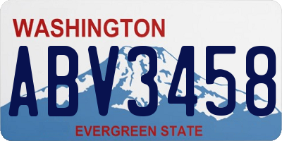 WA license plate ABV3458