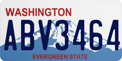 WA license plate ABV3464