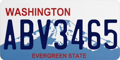 WA license plate ABV3465