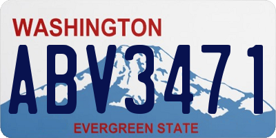 WA license plate ABV3471