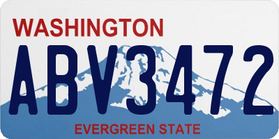 WA license plate ABV3472