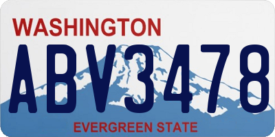 WA license plate ABV3478