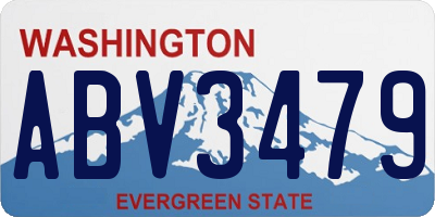 WA license plate ABV3479