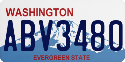 WA license plate ABV3480