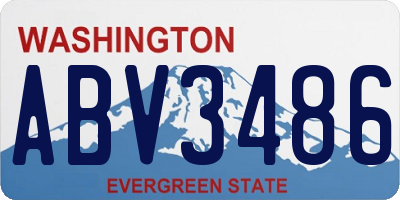 WA license plate ABV3486