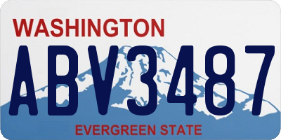 WA license plate ABV3487