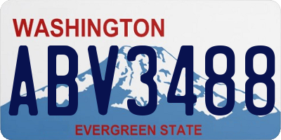 WA license plate ABV3488