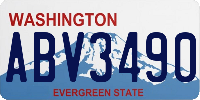WA license plate ABV3490