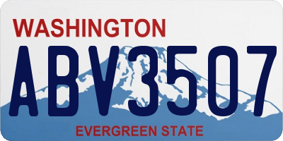 WA license plate ABV3507