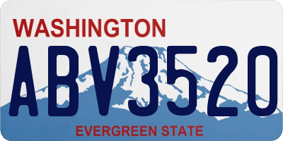 WA license plate ABV3520