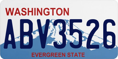 WA license plate ABV3526