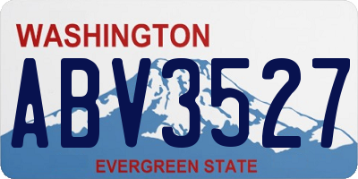 WA license plate ABV3527