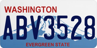 WA license plate ABV3528