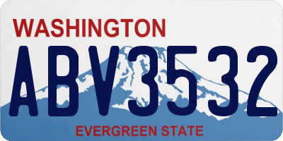 WA license plate ABV3532