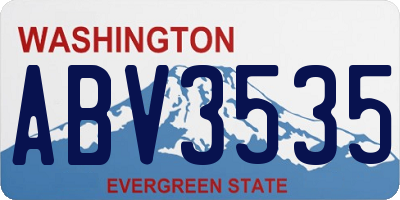 WA license plate ABV3535