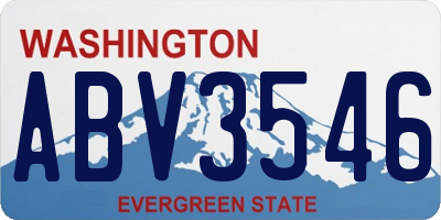 WA license plate ABV3546