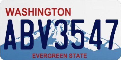 WA license plate ABV3547