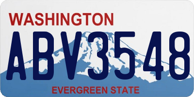 WA license plate ABV3548