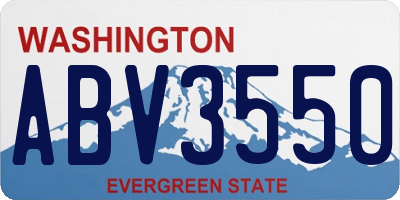 WA license plate ABV3550